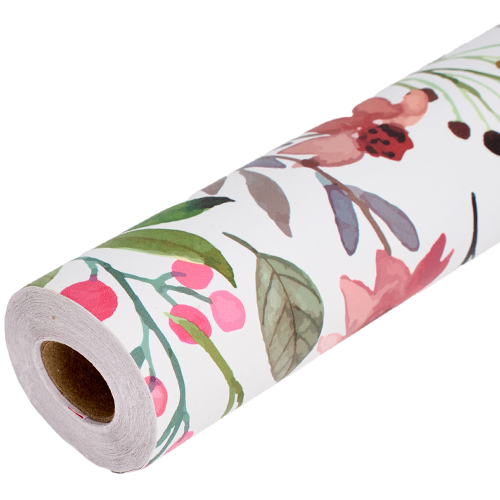 Living and Home Floral Pattern Red and White Peel and Stick Wallpaper Image 5