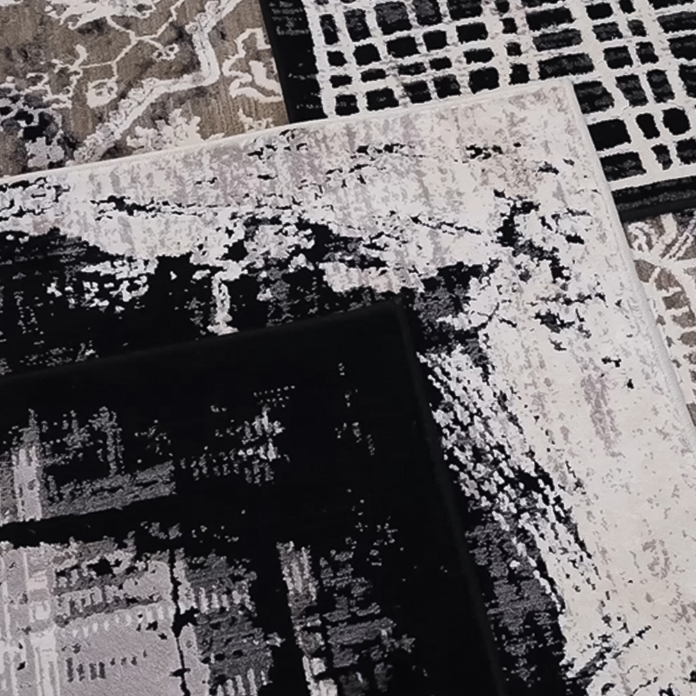 Mayfair Living Room Area Rug Metallic Sheen Contemporary Modern Abstract Design - Grey 120cm x 170cm Image 4