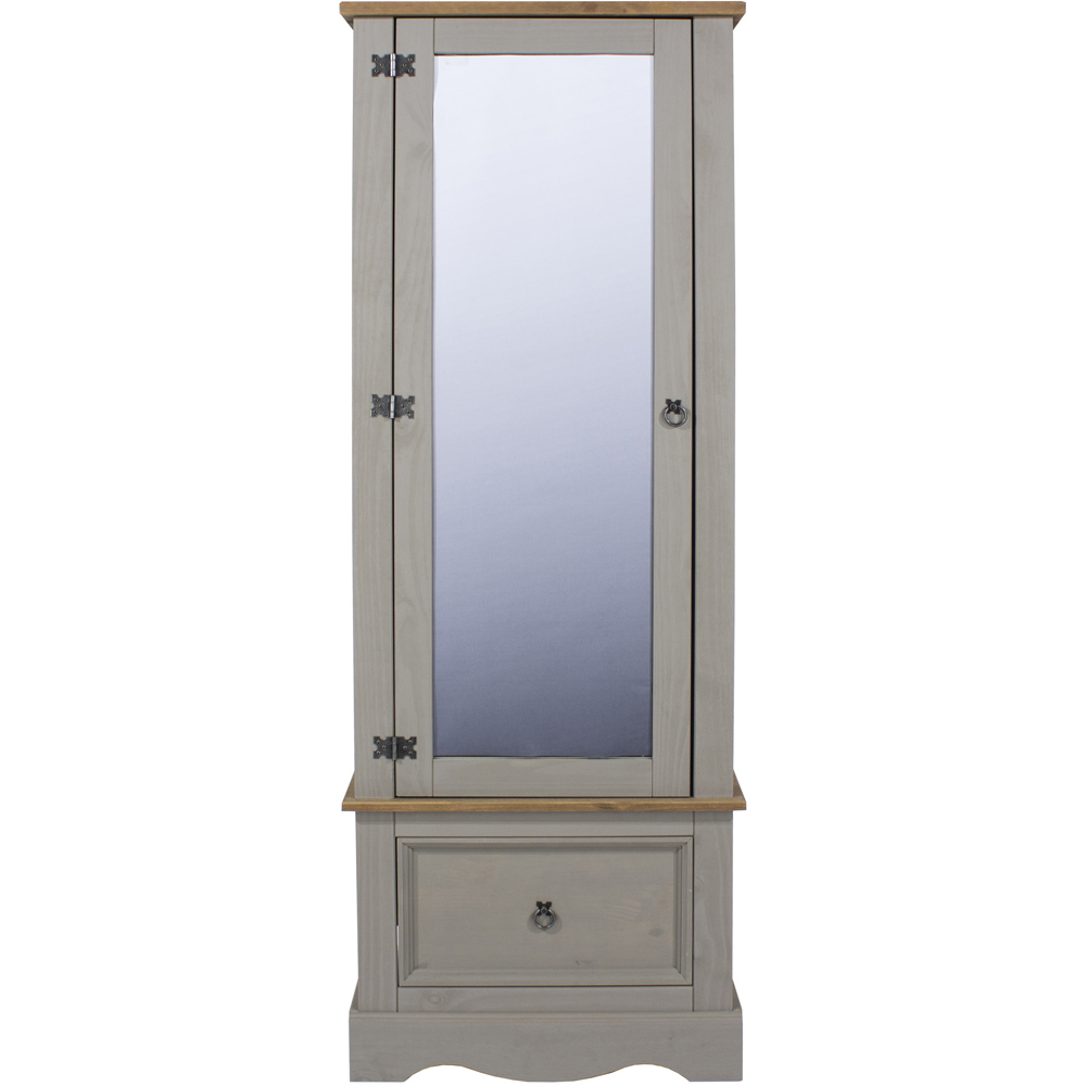 Core Products Corona Single Door Single Drawer Grey Mirrored Wardrobe Image 3