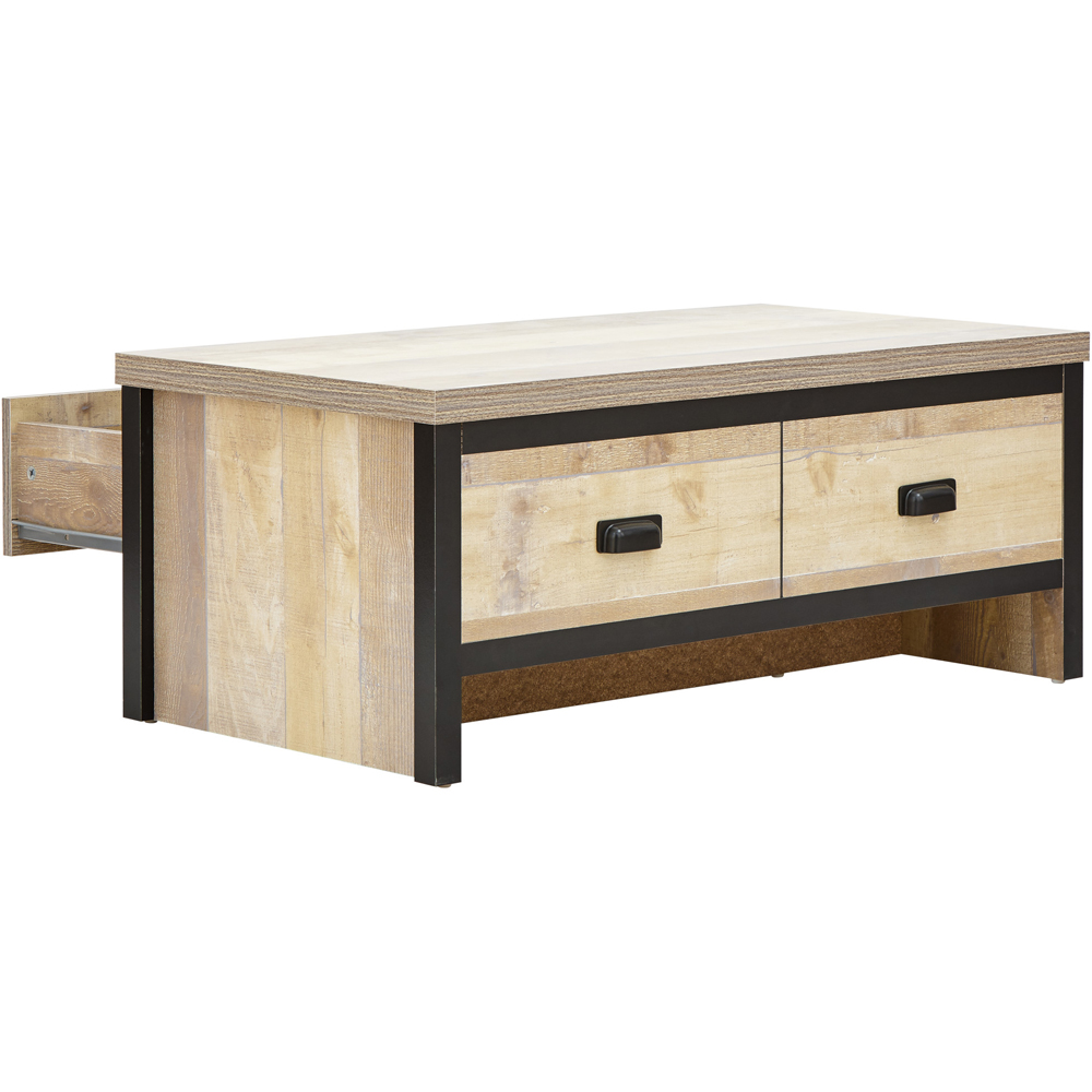 GFW Boston 2 Drawer Oak Coffee Table Image 4