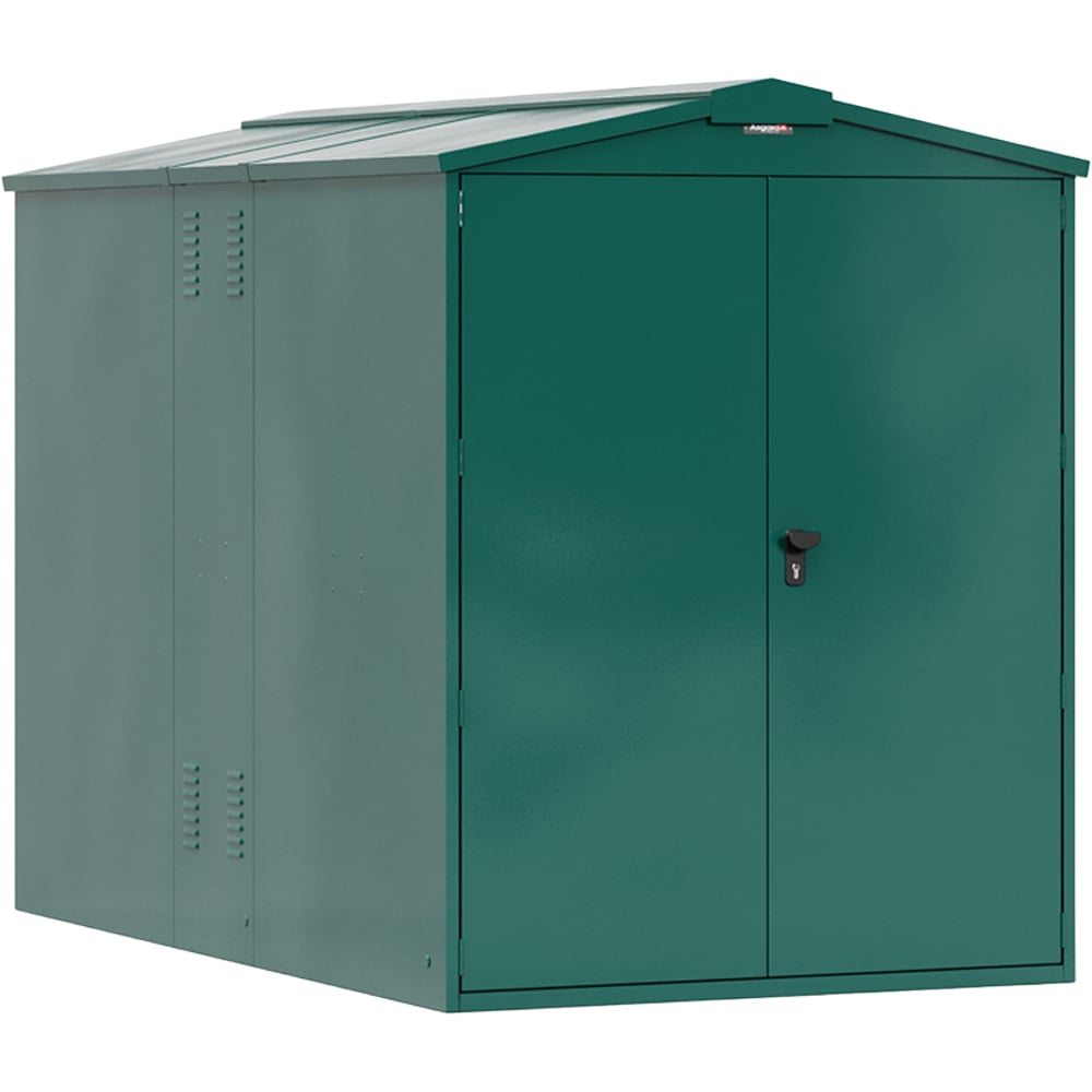 Asgard Centurion 5 x 7ft Double Door Green High Security Apex Garden Shed Image 1