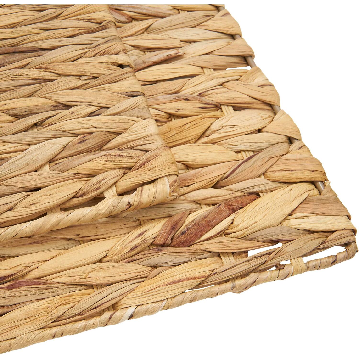 Pack of 2 Rectangular Water Hyacinth Placemats - Brown Image 2