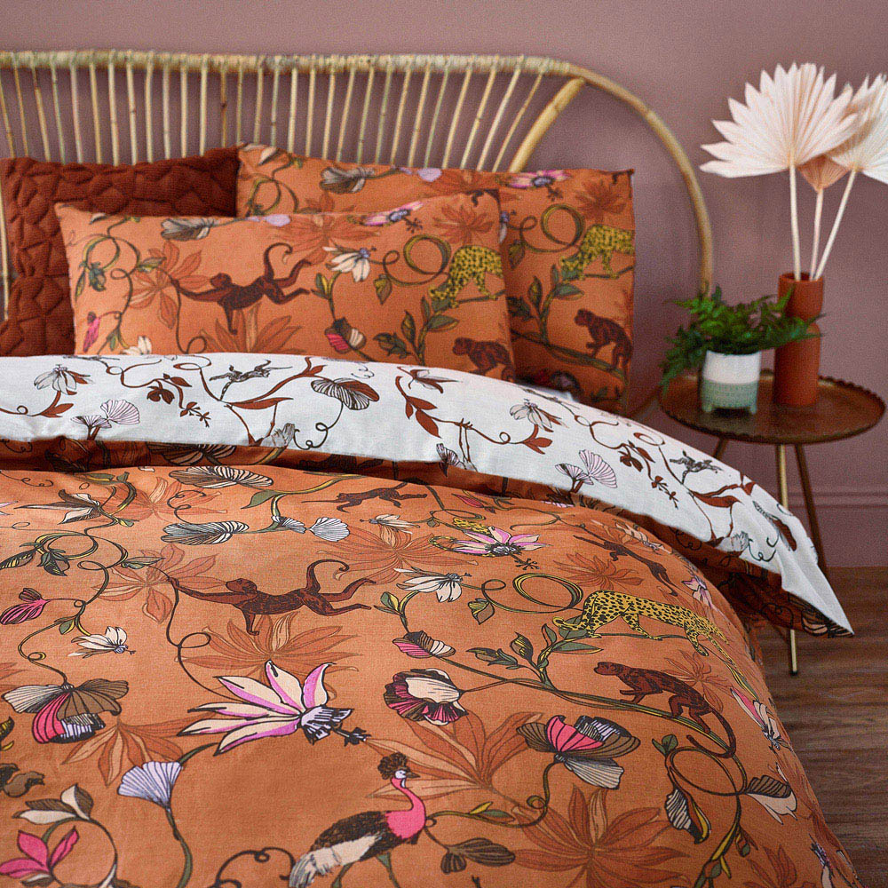 furn. Wildlings Super King Size Tropical Duvet Cover Set Image 2