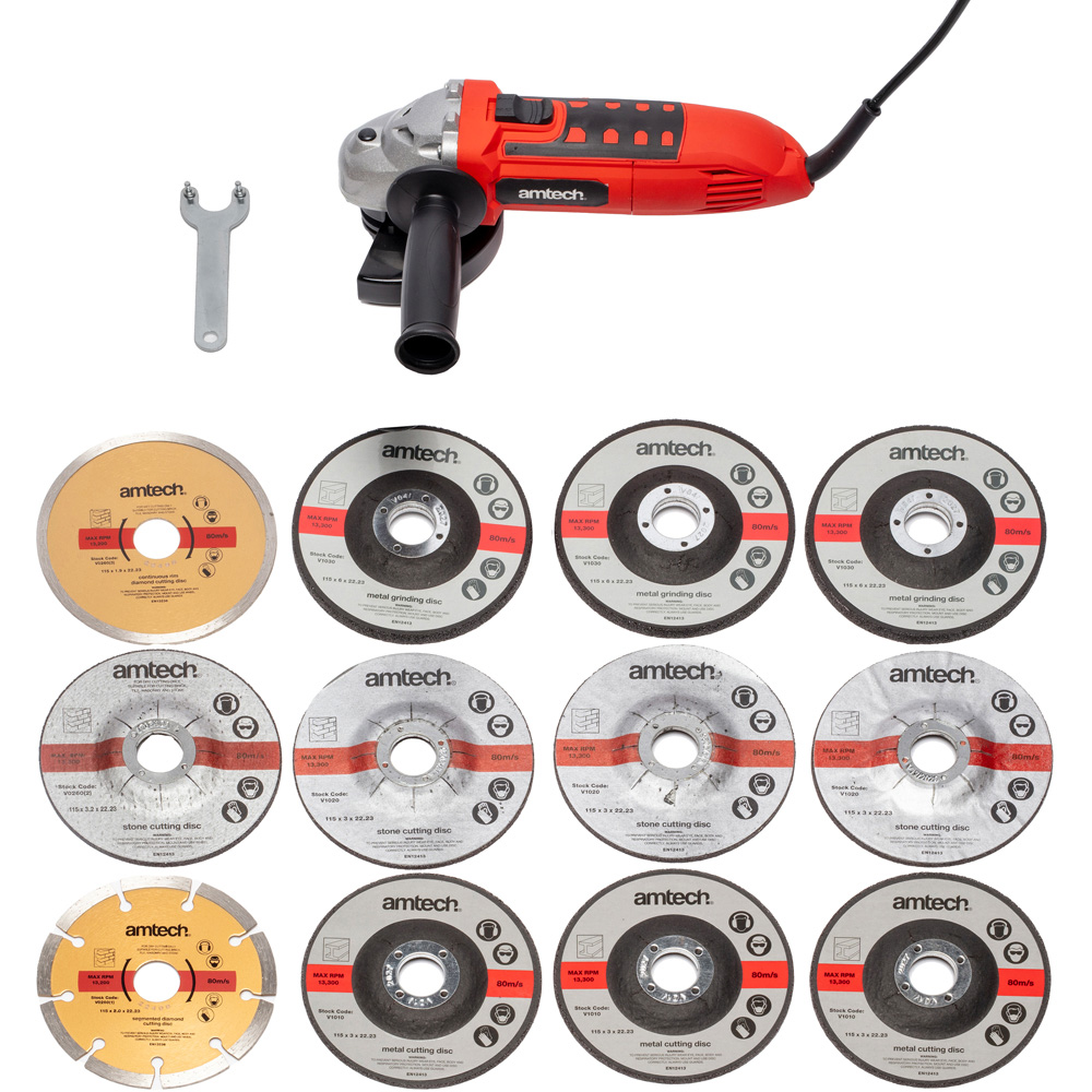 Amtech V6025 Angle Grinder with V1010 V1020 V1030 V0260 Cutting Disc Image 2