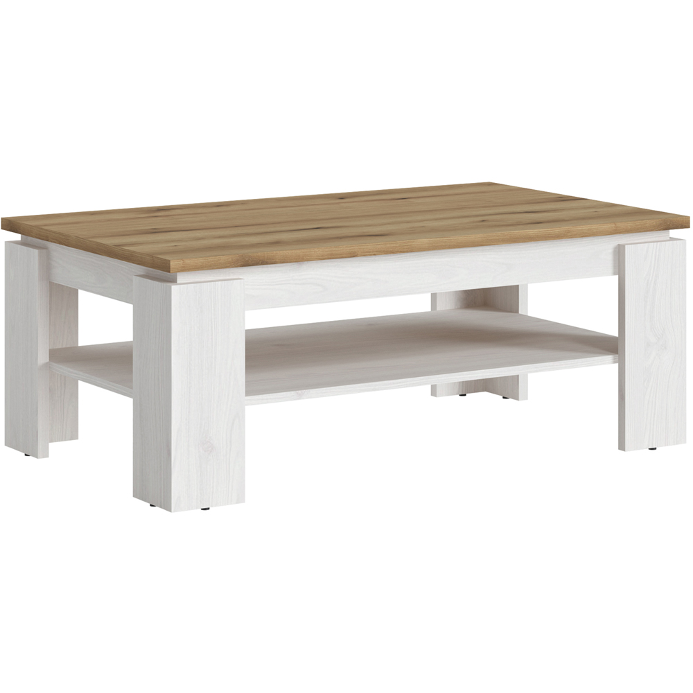 Florence Celesto White and Oak Coffee Table Image 2