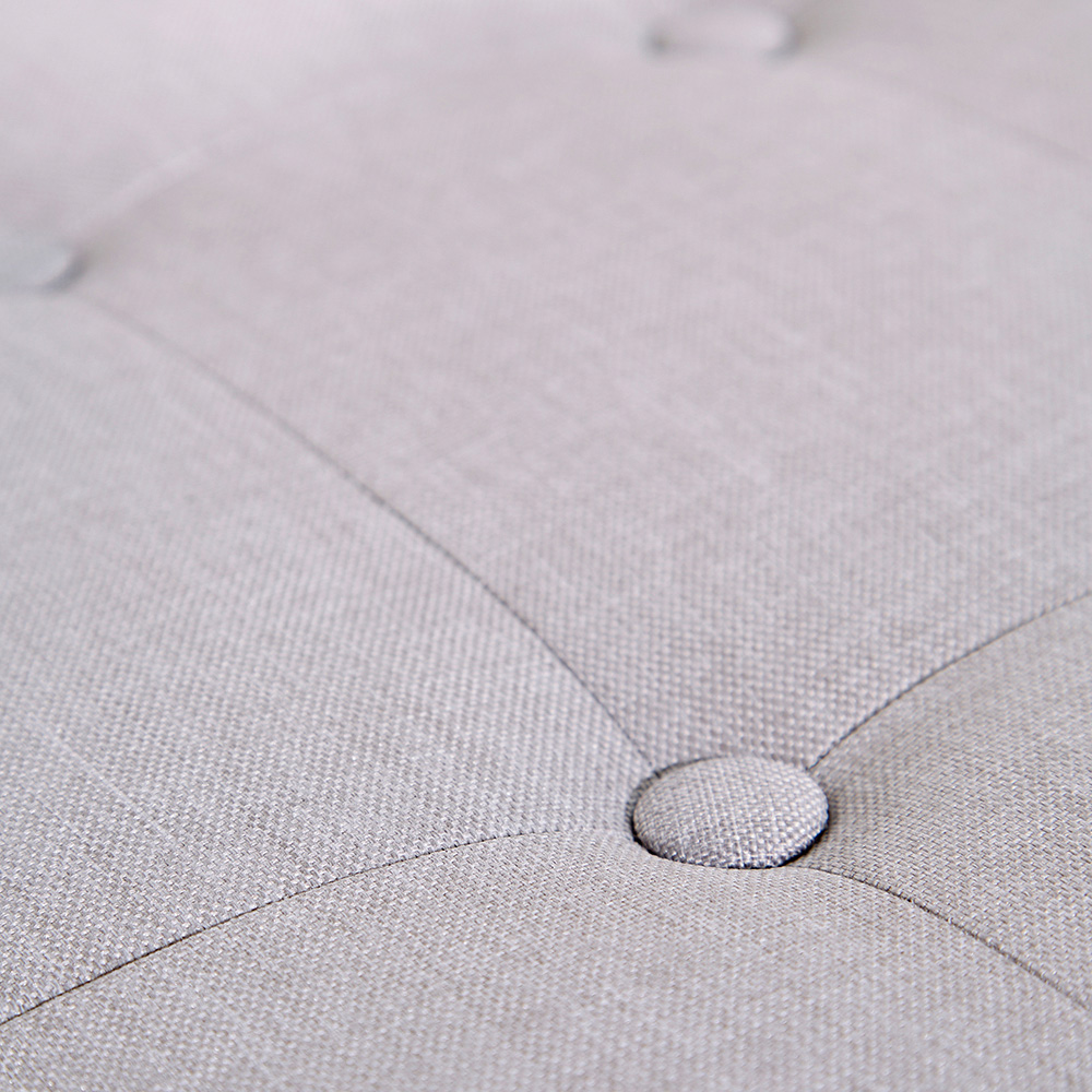 Home Source Verona Grey Fabric Storage Ottoman Chest Image 3