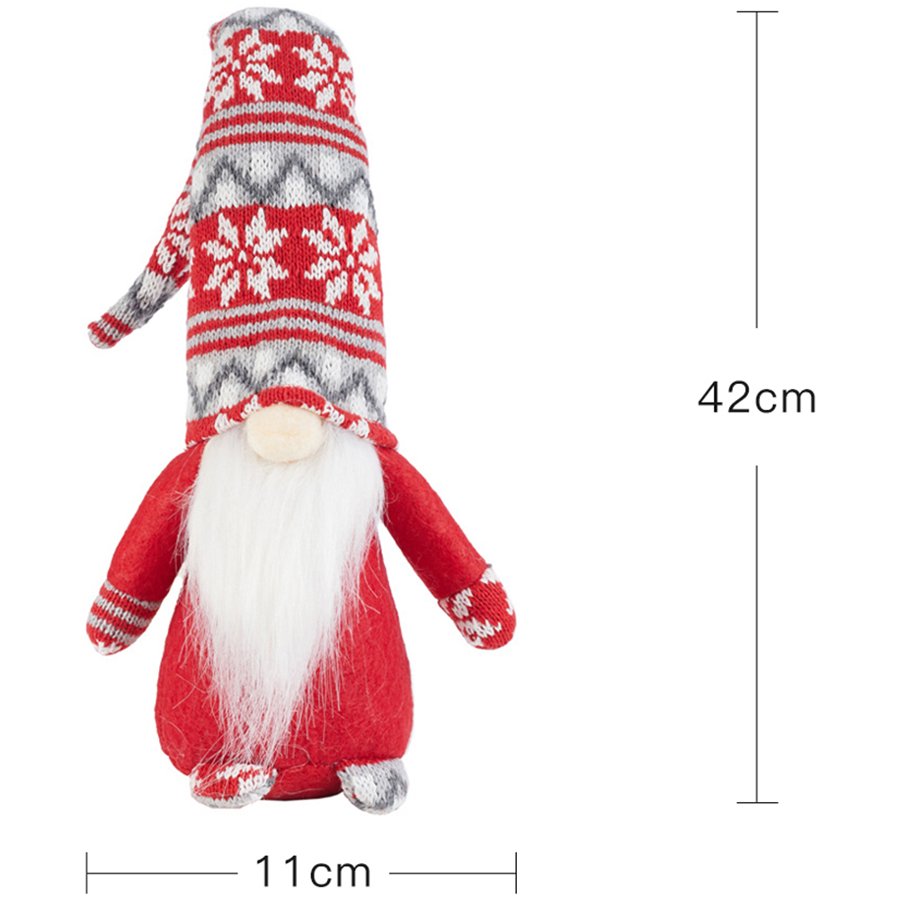 Living and Home Plush Santa Gnome Doll Ornament 2 Pack Image 8
