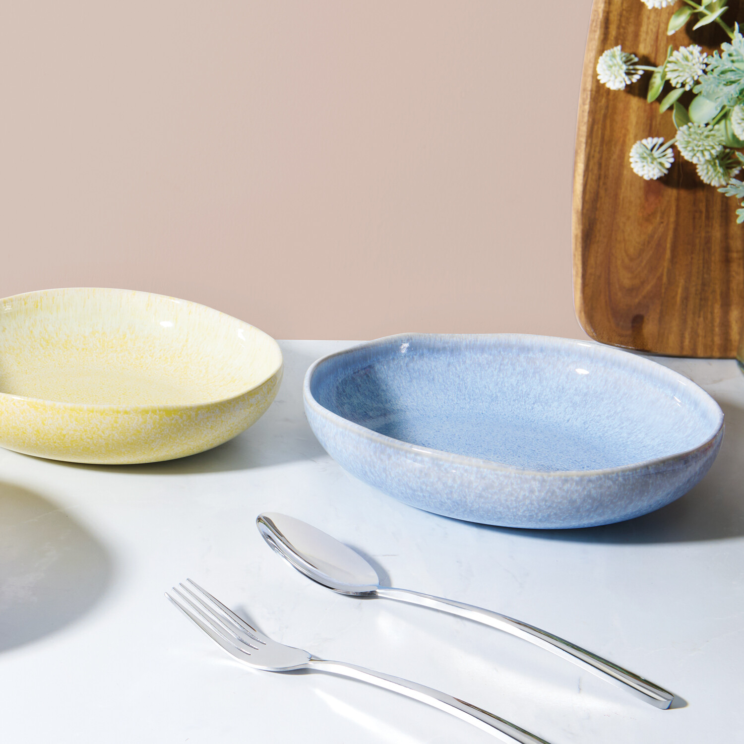 Pack of 4 Colourful Reactive Glaze Pasta Bowls Image 9