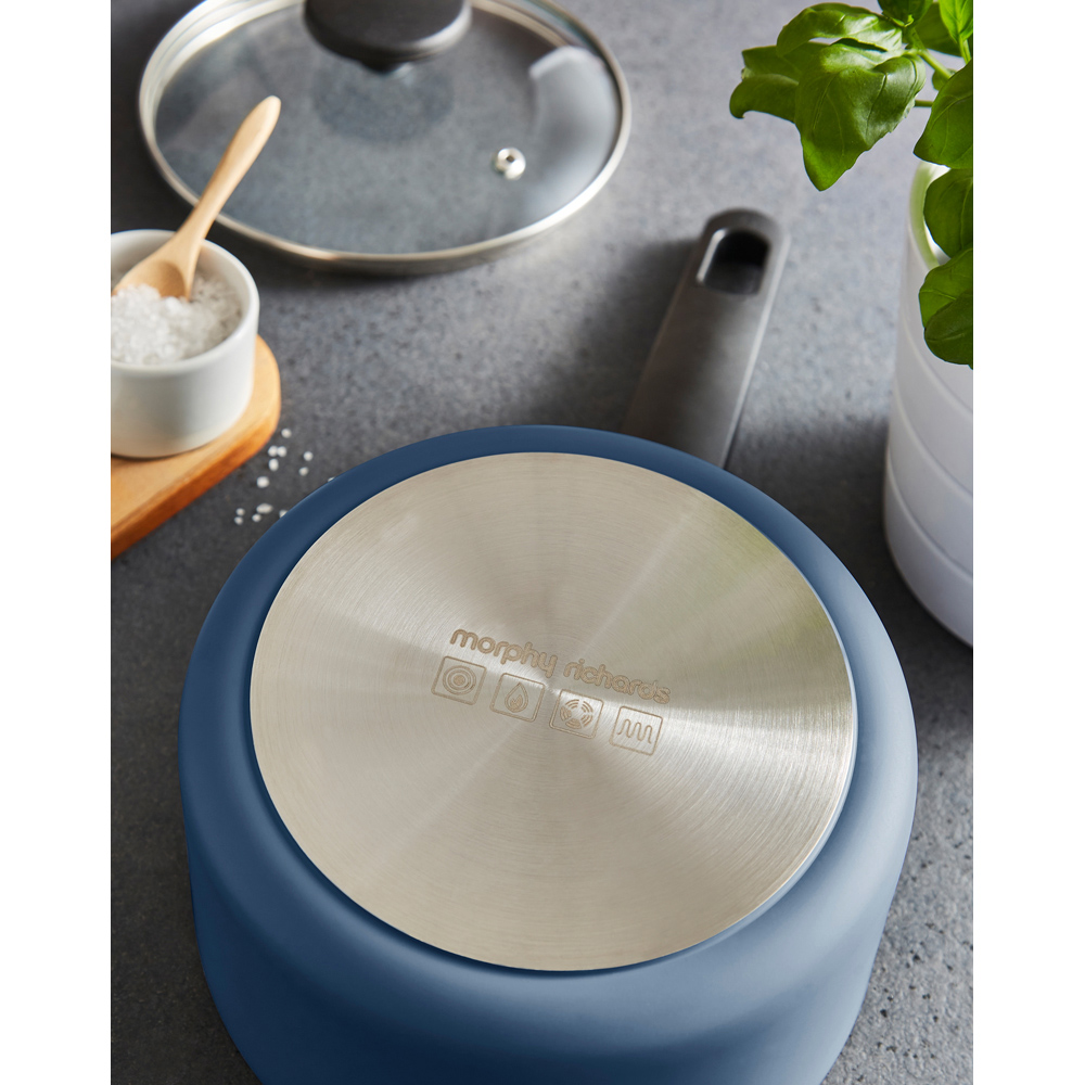 Morphy Richards Blue Recycled Aluminium 3 Piece Saucepan Set Image 6