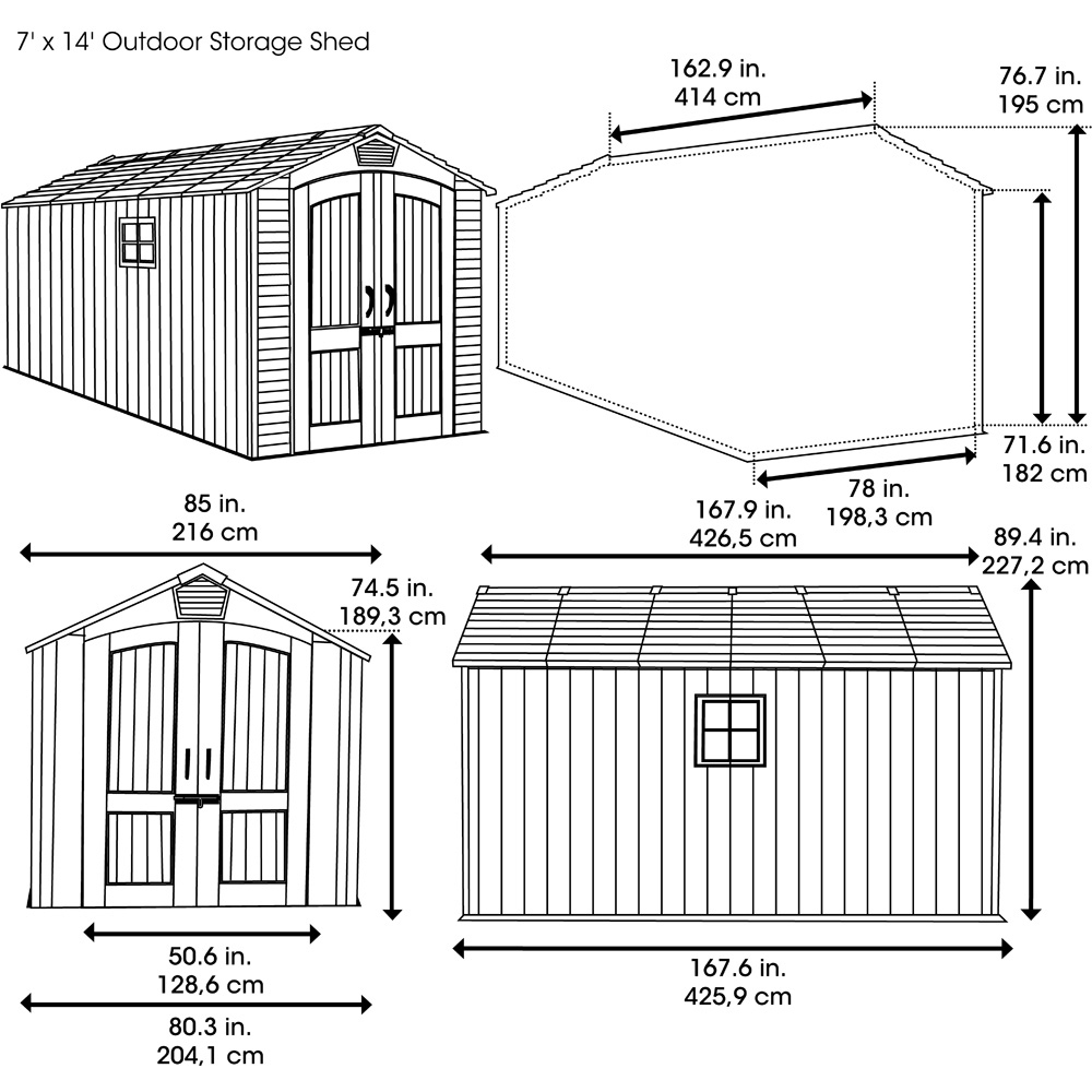 Lifetime Products 7 x 14ft Double Door Garden Storage Shed Image 9