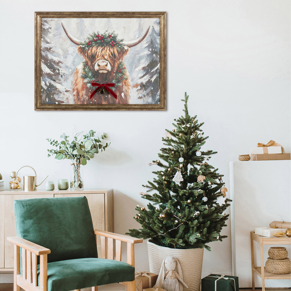 Christmas Highland Cow Framed Print Image 2