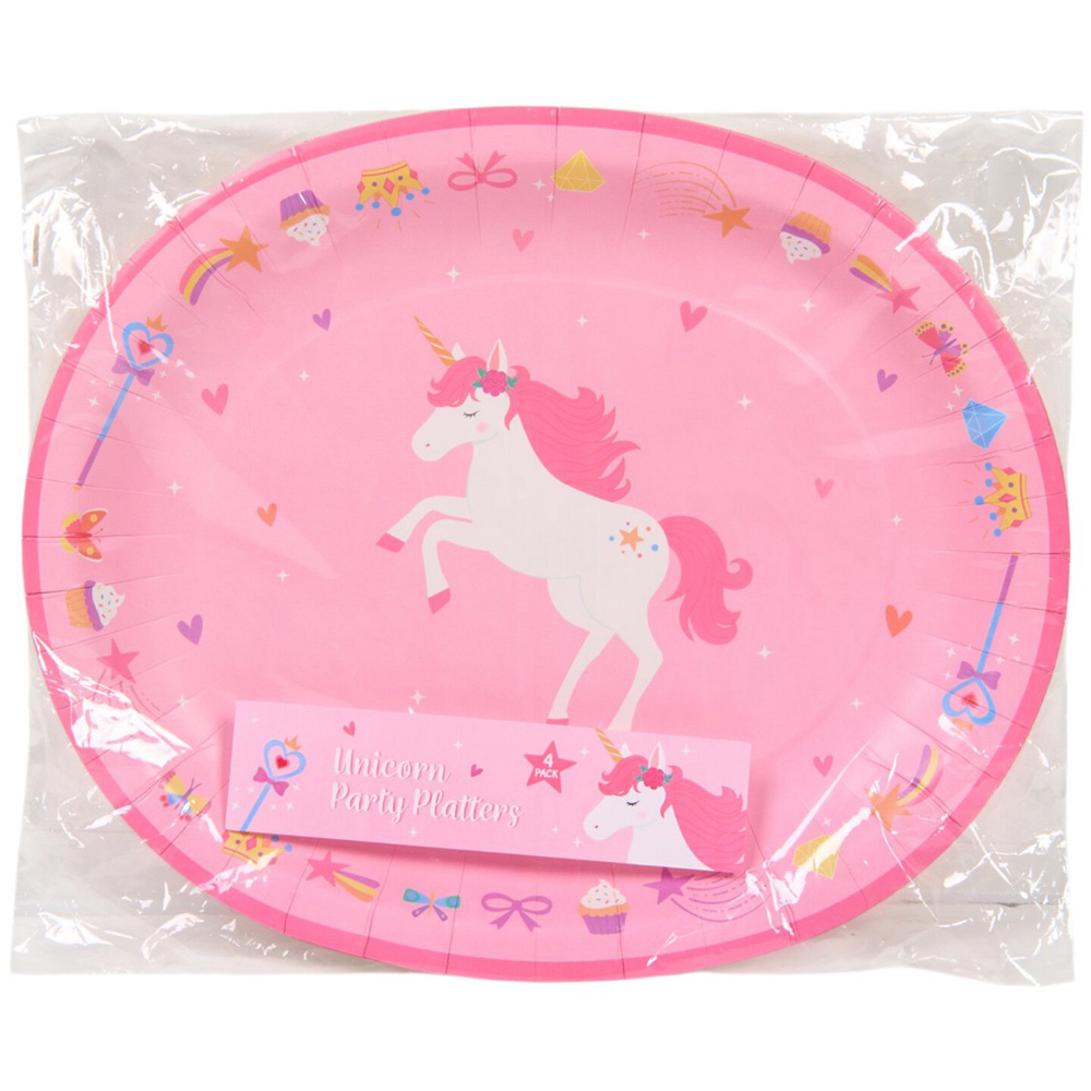 Pack of 4 Unicorn Paper Platters Image 2