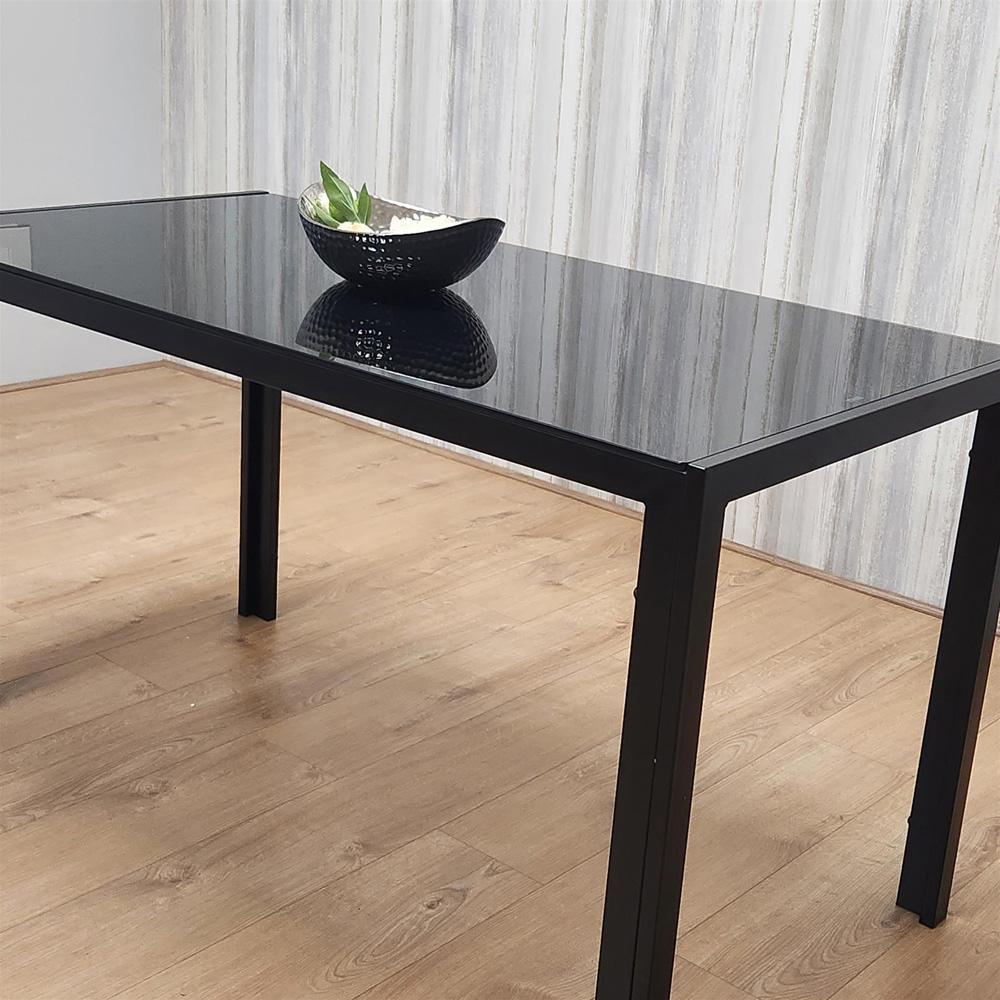 Kosy Koala 6 Seater Black Glass Dining Table Image 5