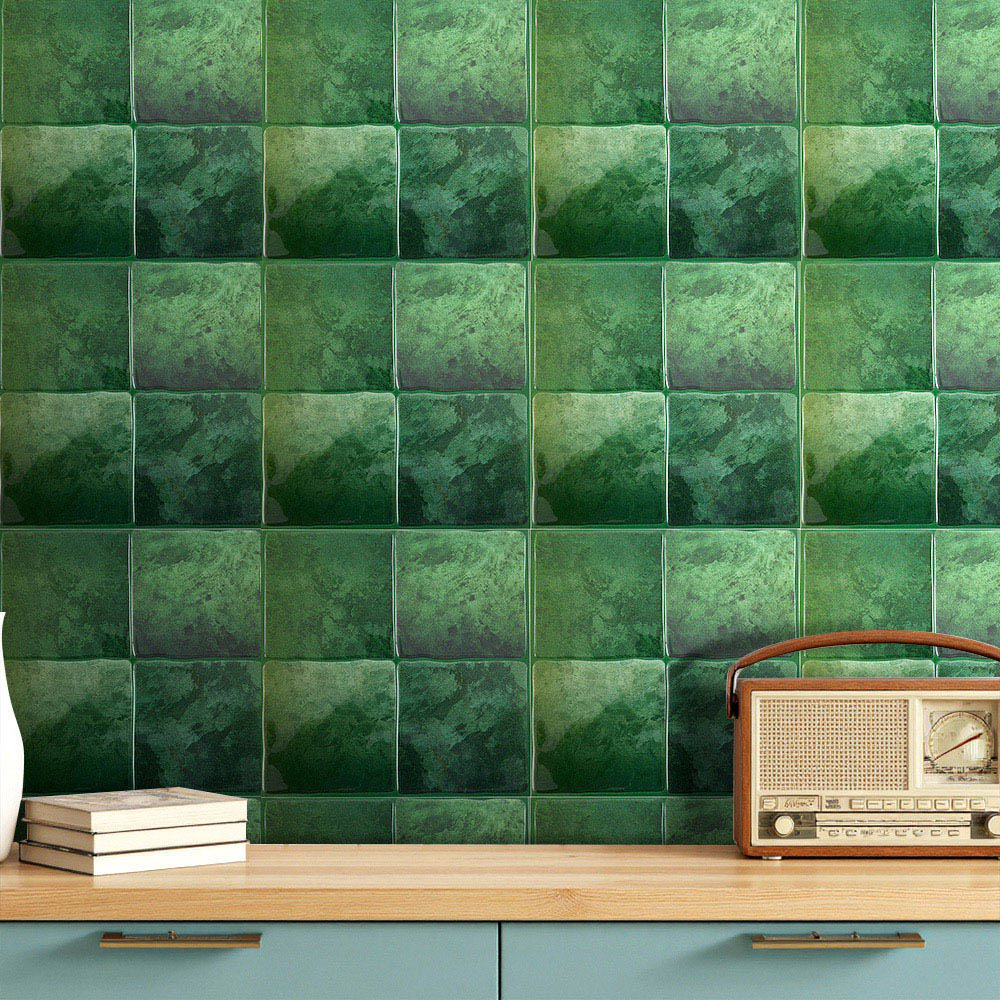 Living and Home Dark Green Square Self Adhesive Wall Sticker 10 Pack Image 8
