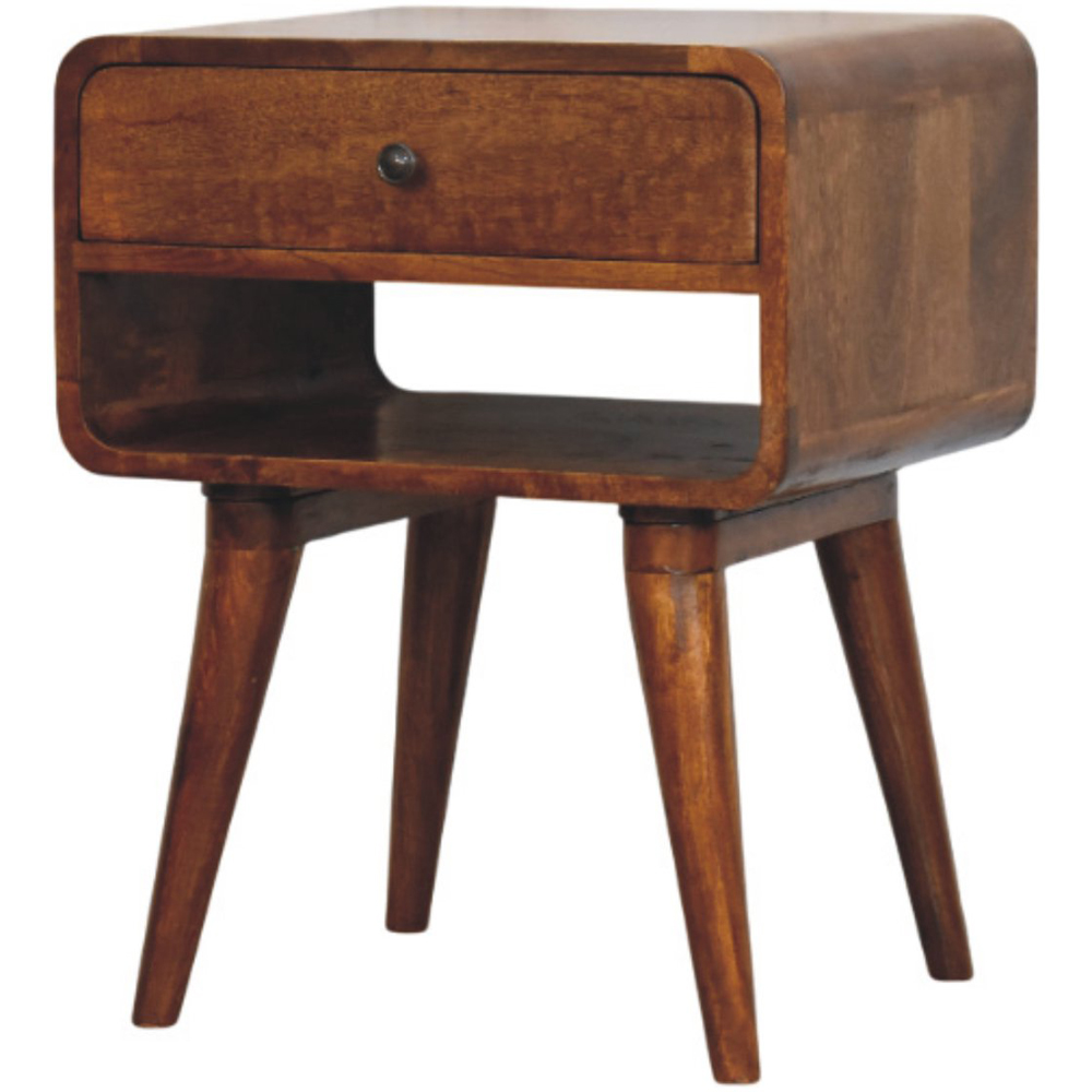 Artisan Furniture Avora Chestnut Single Drawer Single Shelf Solid Wood Nightstand Image 4