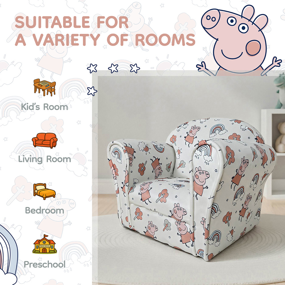 Kidsaw Kids Peppa Pig White Mini Chair Image 5