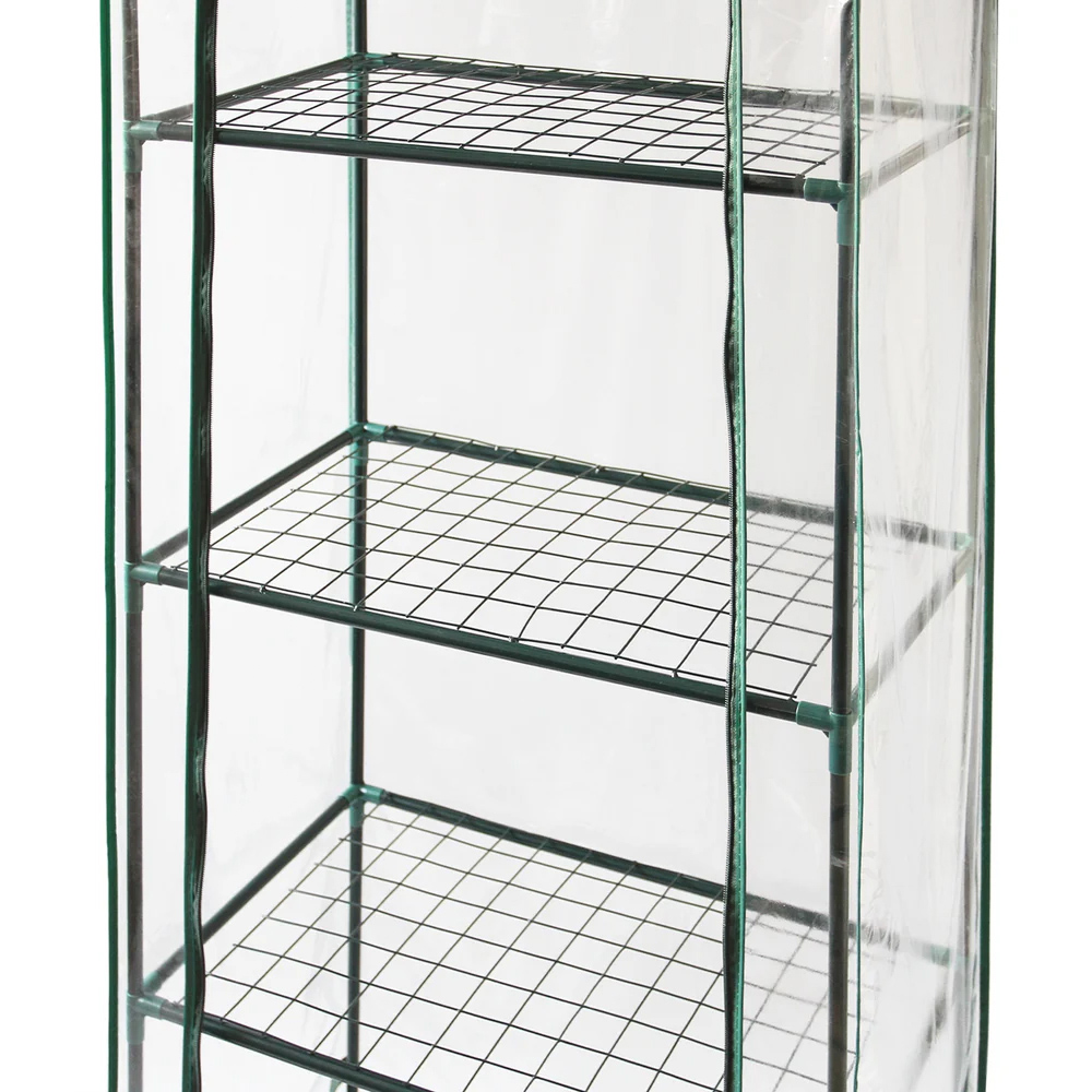 MonsterShop 4 Tier Mini Greenhouse with Plastic Cover Image 4