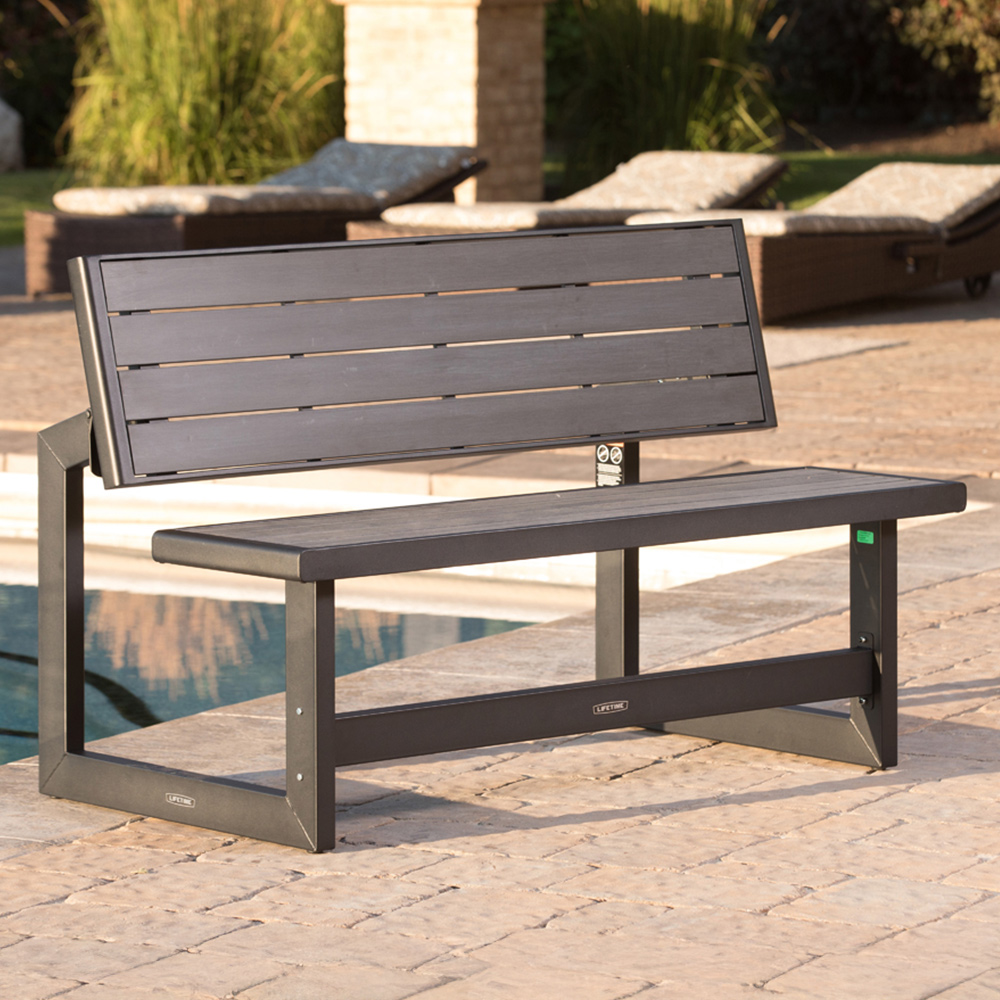 Lifetime Products Convertible Bench Harbor Grey Image 1