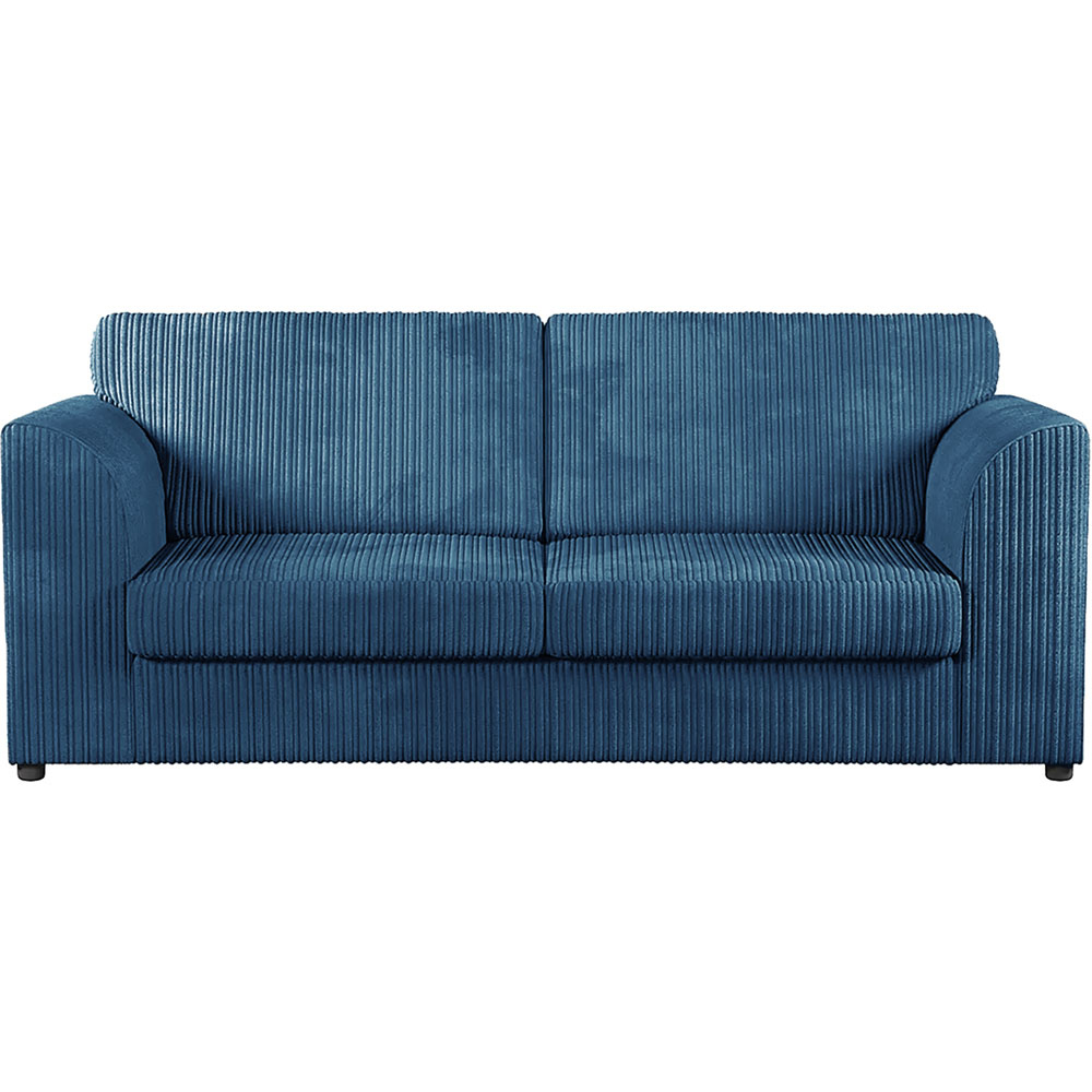 Luxor 5 Seater Marine Blue Jumbo Cord Full Back Sofa Suite Image 4