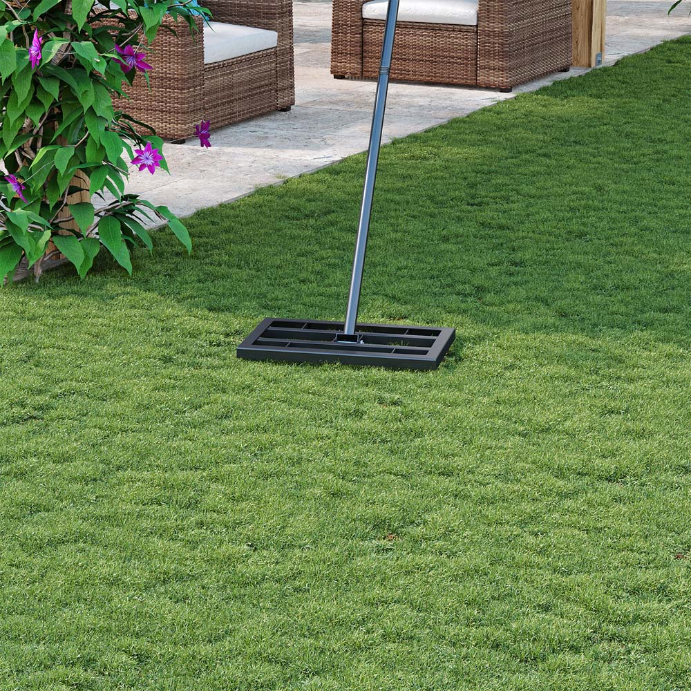 Living and Home Garden Lawn Levelling Rake with Long Handle 43 x 25 x 198cm Image 2