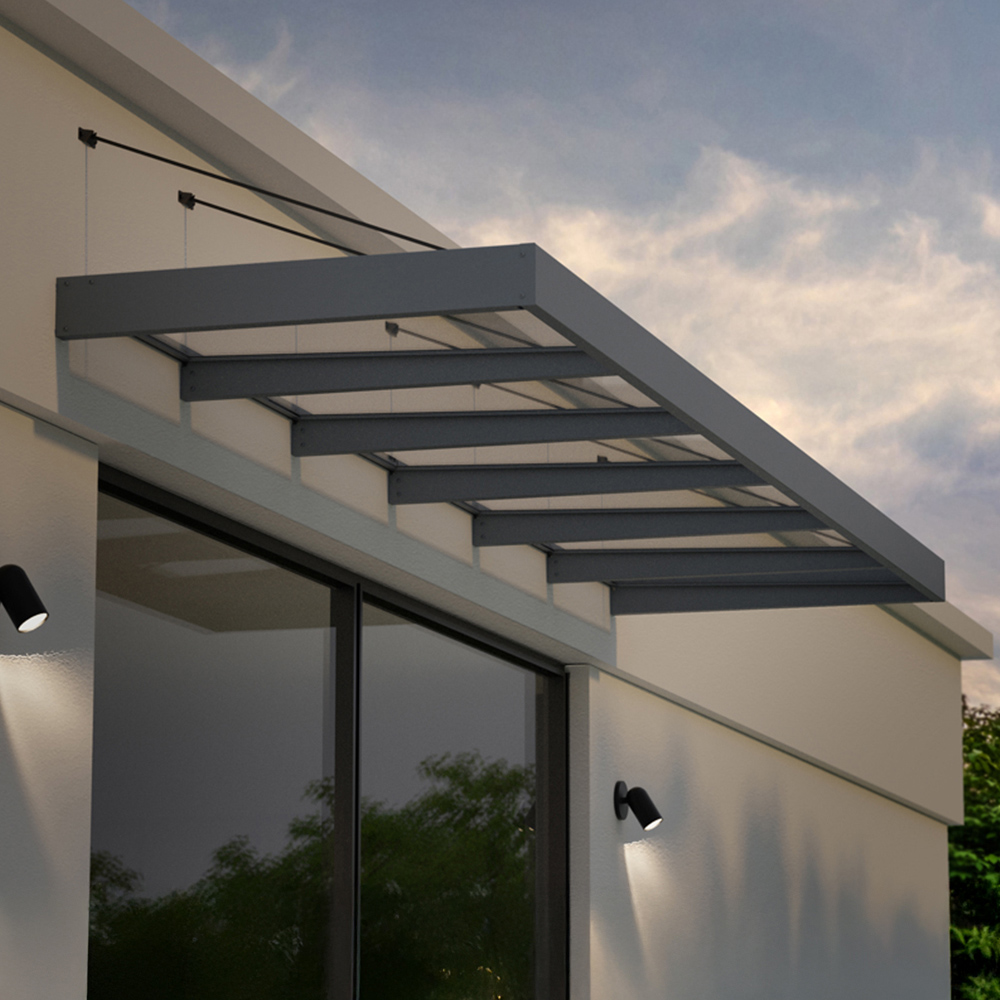 Palram Canopia Sophia XL 6000 Grey Clear Door Canopy 5.65 x 1.4m Image 1