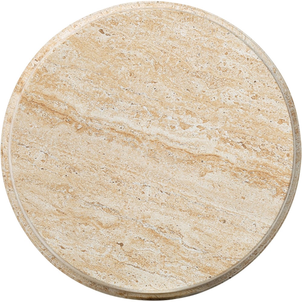 Desser Pisa Travertine Effect Accent Round Side Table Image 3