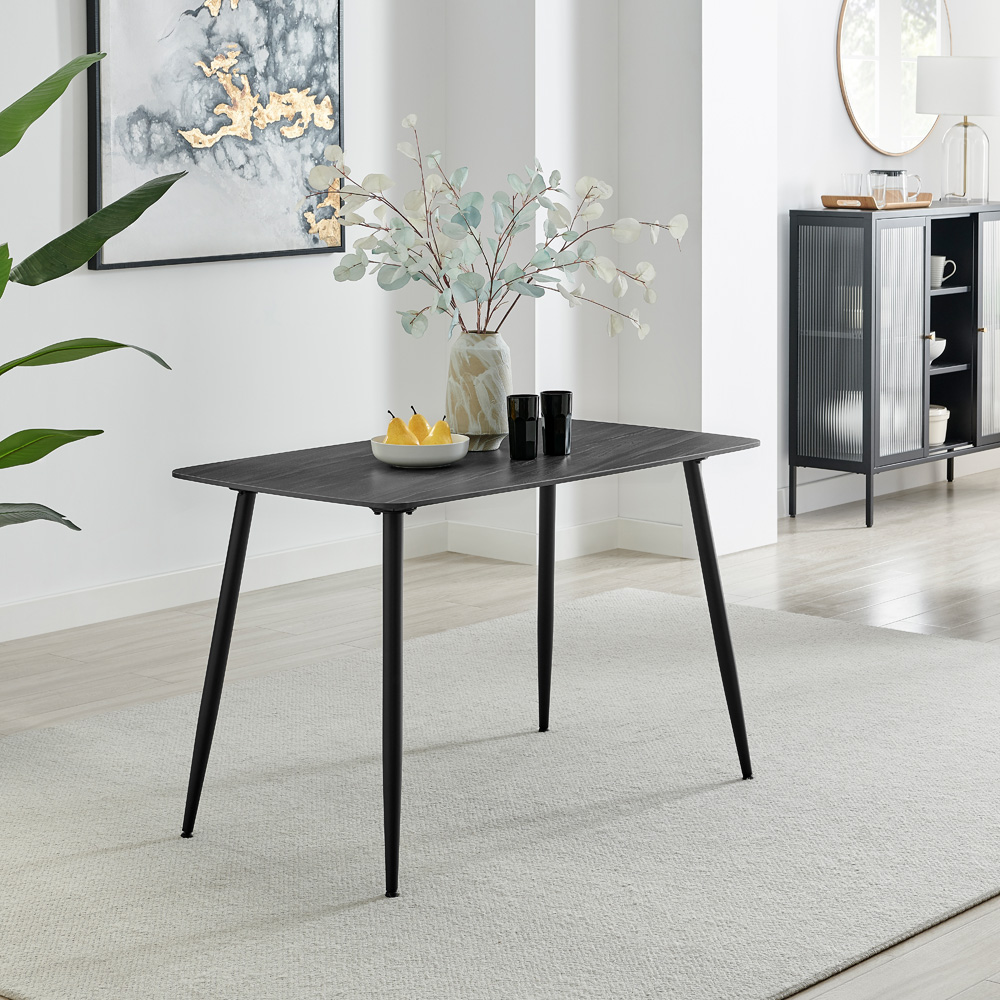 Furniturebox Sienna 4 Seater Marble Effect Ceramic Dining Table Grey Image 6