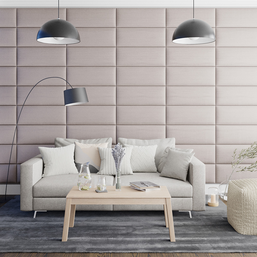 Aspire EasyMount Off White Eire Linen Upholstered Wall Mounted Headboard Panels 4 Pack Image 3