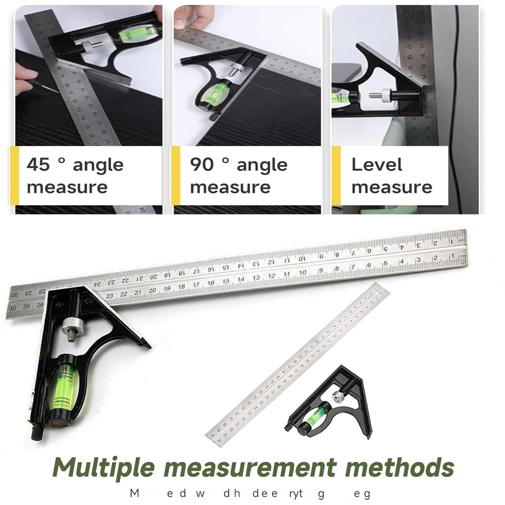 ATEK Adjustable Combination Try Square Ruler 300mm Image 6