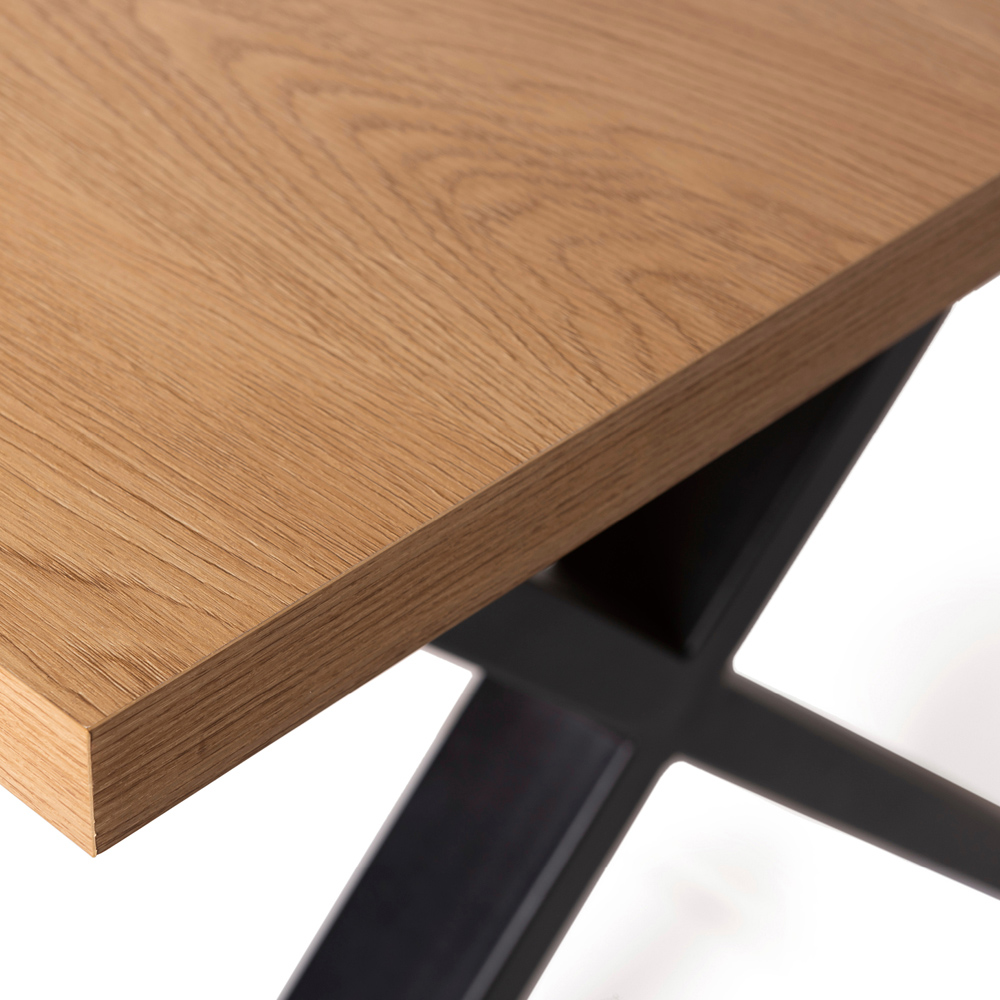 Bentley Designs Ramsay 6 Seater Rustic Oak Effect Melamine Dining Table with X Shape Legs Image 5
