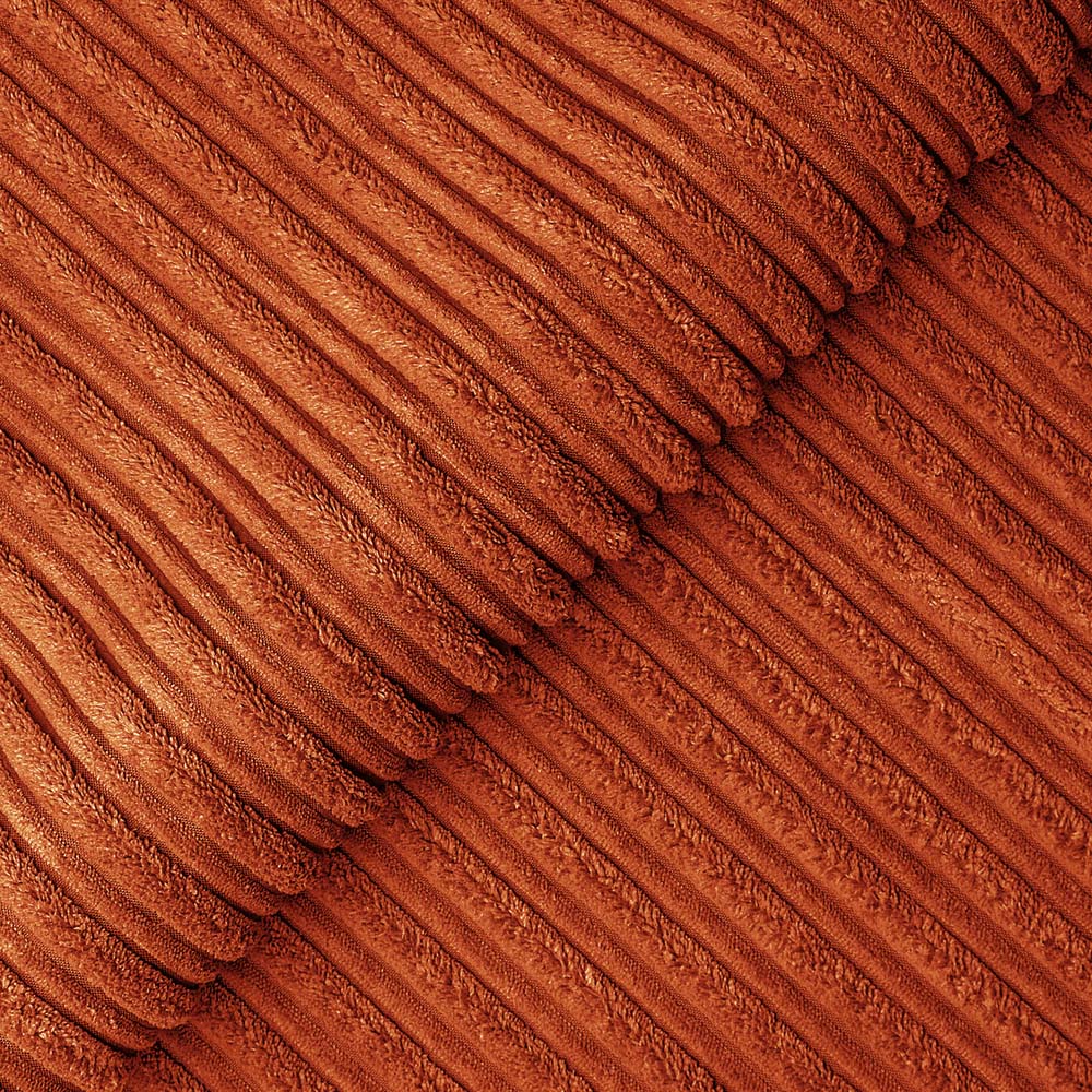 Luxor 3 Seater Orange Jumbo Cord Scatter Back Sofa Image 5