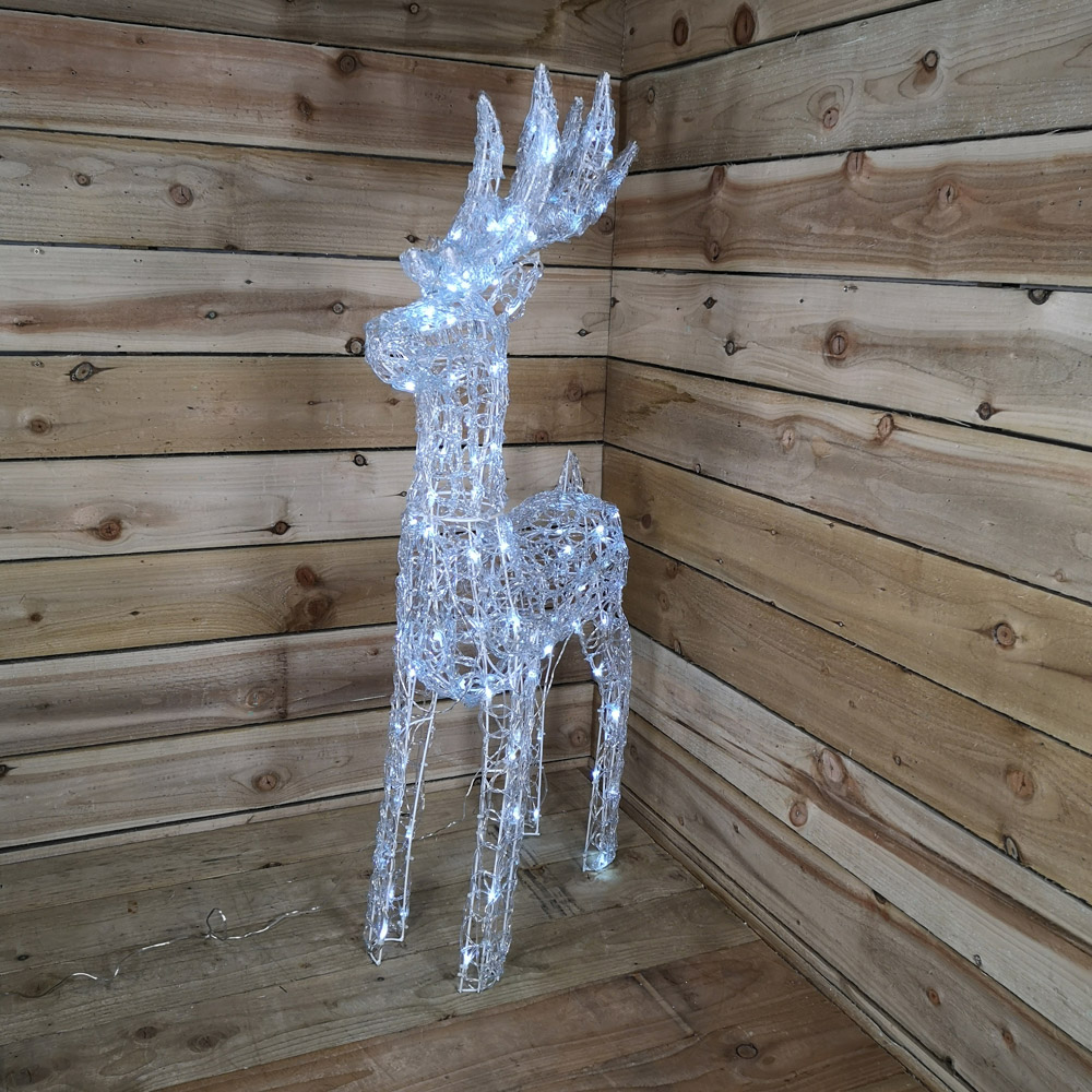 Samuel Alexander White Soft Acrylic Reindeer LED Christmas Decoration Image 5