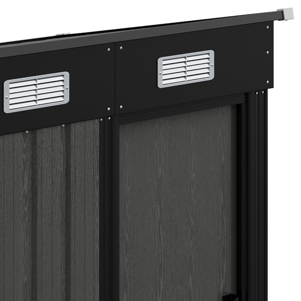 Living and Home 4.6 x 4.6ft Grey Metal Garden Storage Shed Image 5