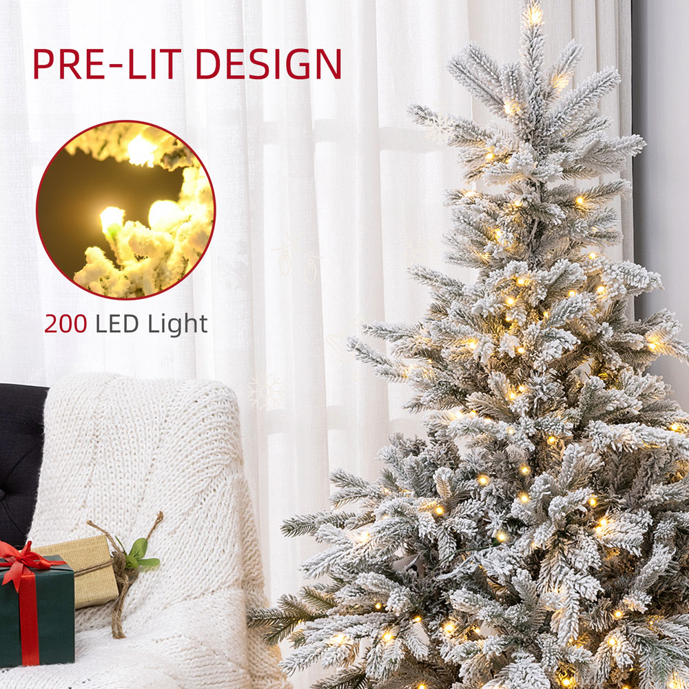 Everglow Snow Flocked LED Artificial Christmas Tree 5ft Image 5