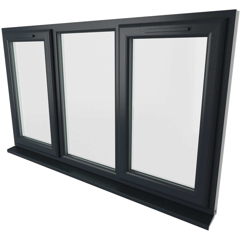 Crystal uPVC Double Glazed Window LH & RH Side Hung Fixed Centre Grey White Clear Glass 1770x965mm Image 9