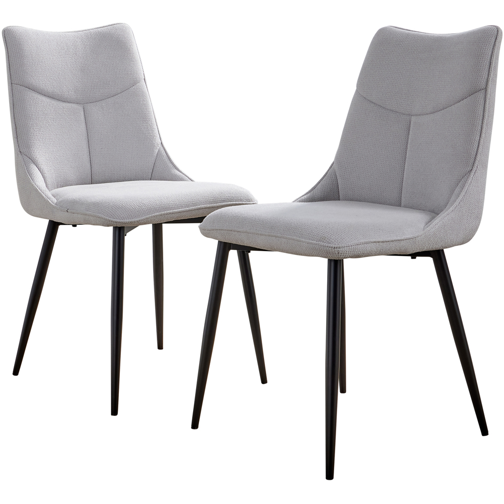 Home Source Odette Set of 2 Grey Dining Chairs Image 2