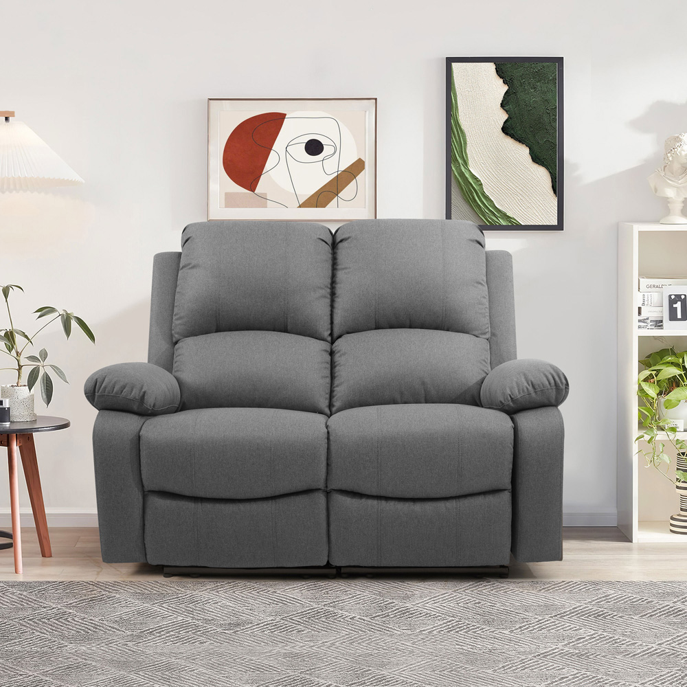 Comfy Living 2 Seater Light Grey Linen Electric Recliner Sofa Image 5
