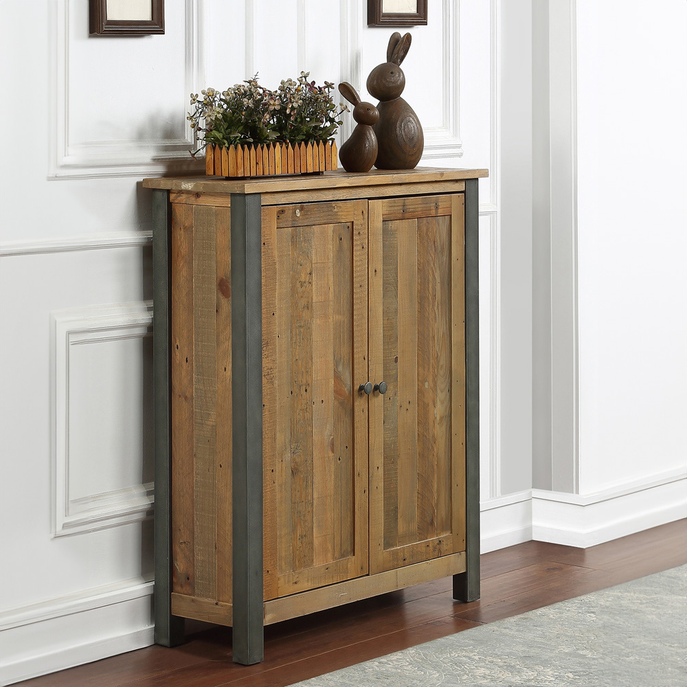 Baumhaus Urban Elegance 5 Shelf Reclaimed Wood Shoe Cabinet Image 3