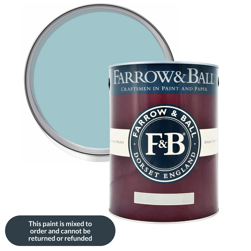 Farrow & Ball Interior Wood and Metal 210 Blue Ground Flat Eggshell Paint 5L Image 1