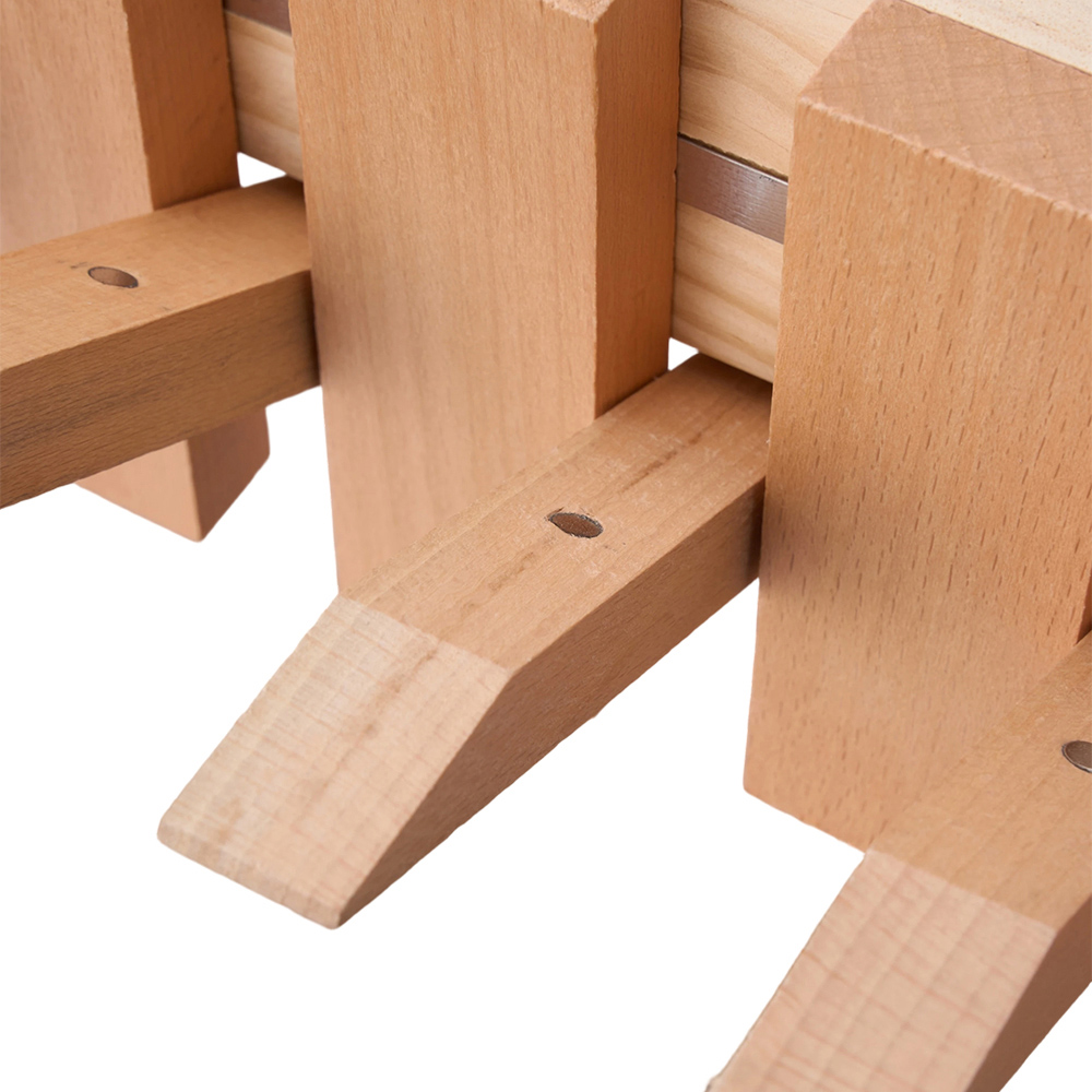 Living and Home Natural Wall-Mounted Coat Rack with 6 Flip-Down Hooks Image 4