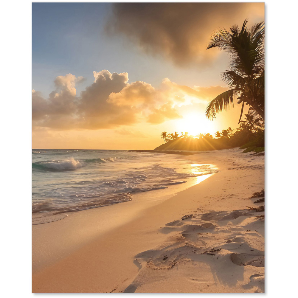 Warren Reed Designer Sunrise In Paradise Glass Kitchen Splashback 75 x 60cm Image 2