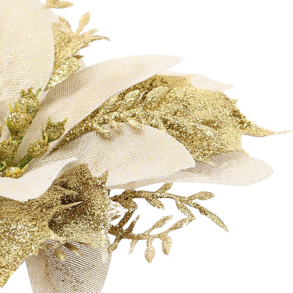 Living and Home Gold Flowers Ornament 24 Pack Image 6