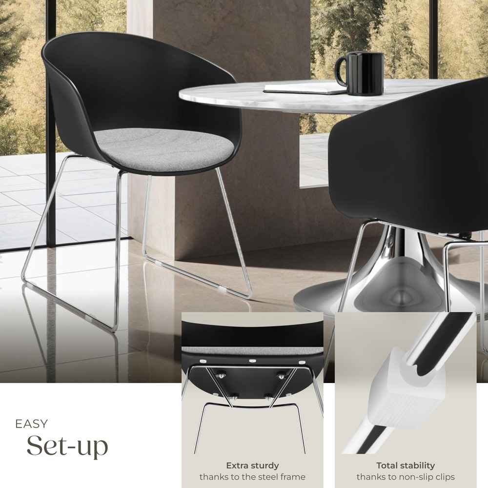 tectake Logart Set of 6 Continuous Arm Plastic Dining Chair Image 4