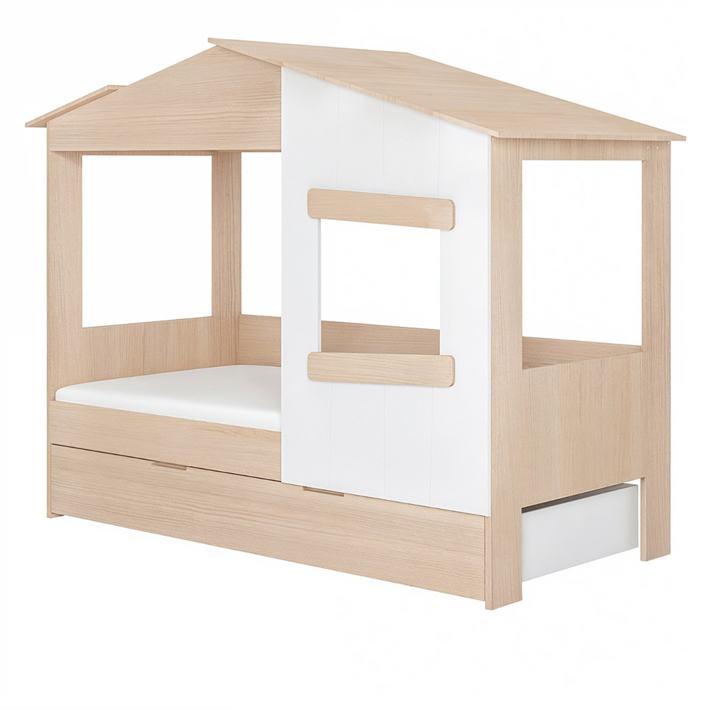 Flair Dreamland Oak Play House Bed Frame with Trundle Image 2