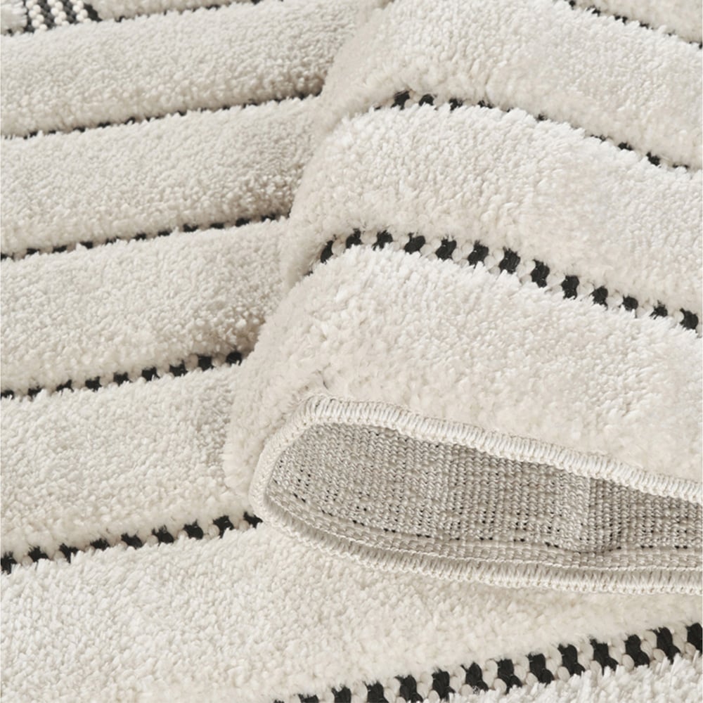 Freya Living Room Area Rug Contemporary 3D Embossed Modern Merge Line Design - Cream 200cm x 290cm Image 3