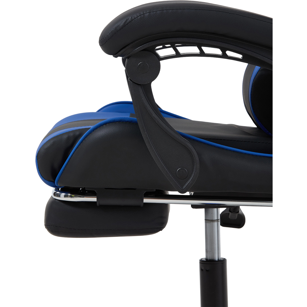 Living and Home Blue and Black Gaming Chair with Footrest Image 6