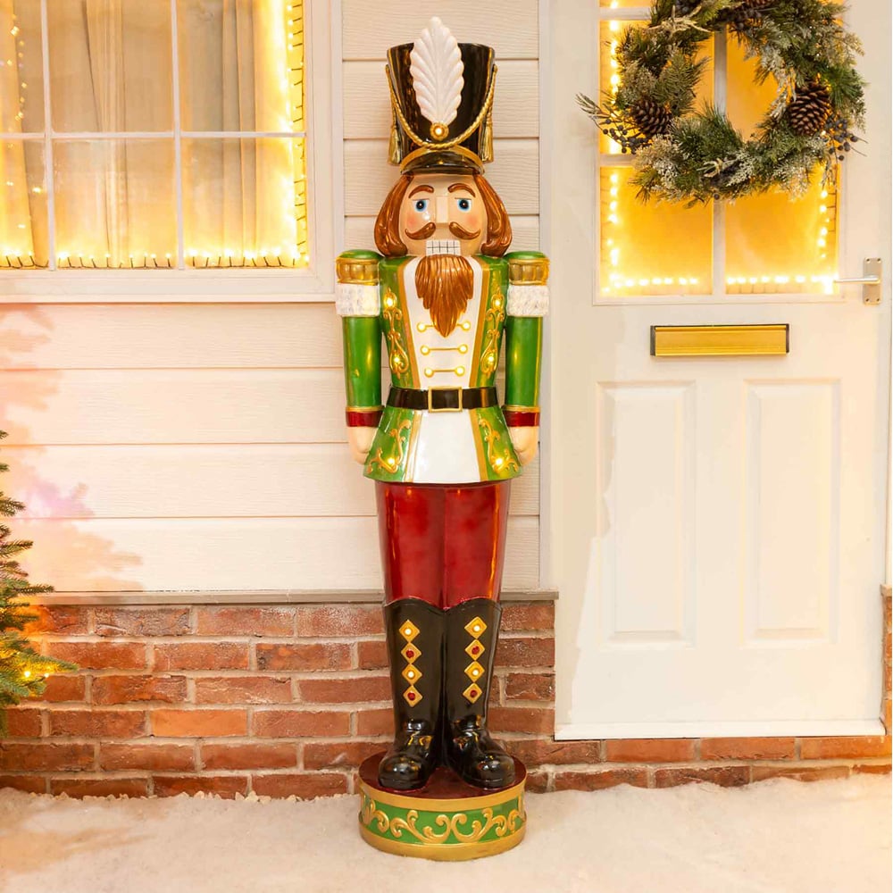 The Christmas Centre Red White and Green LED Lights Traditional Nutcracker Soldier 5.5ft Image 2