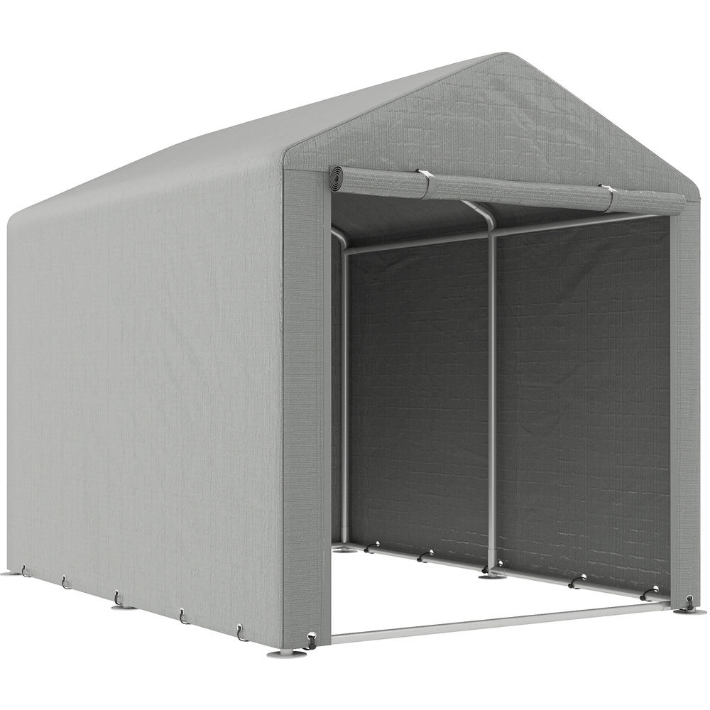 Outsunny 7.1 x 5.2ft Light Grey Garden Storage Shed Image 1