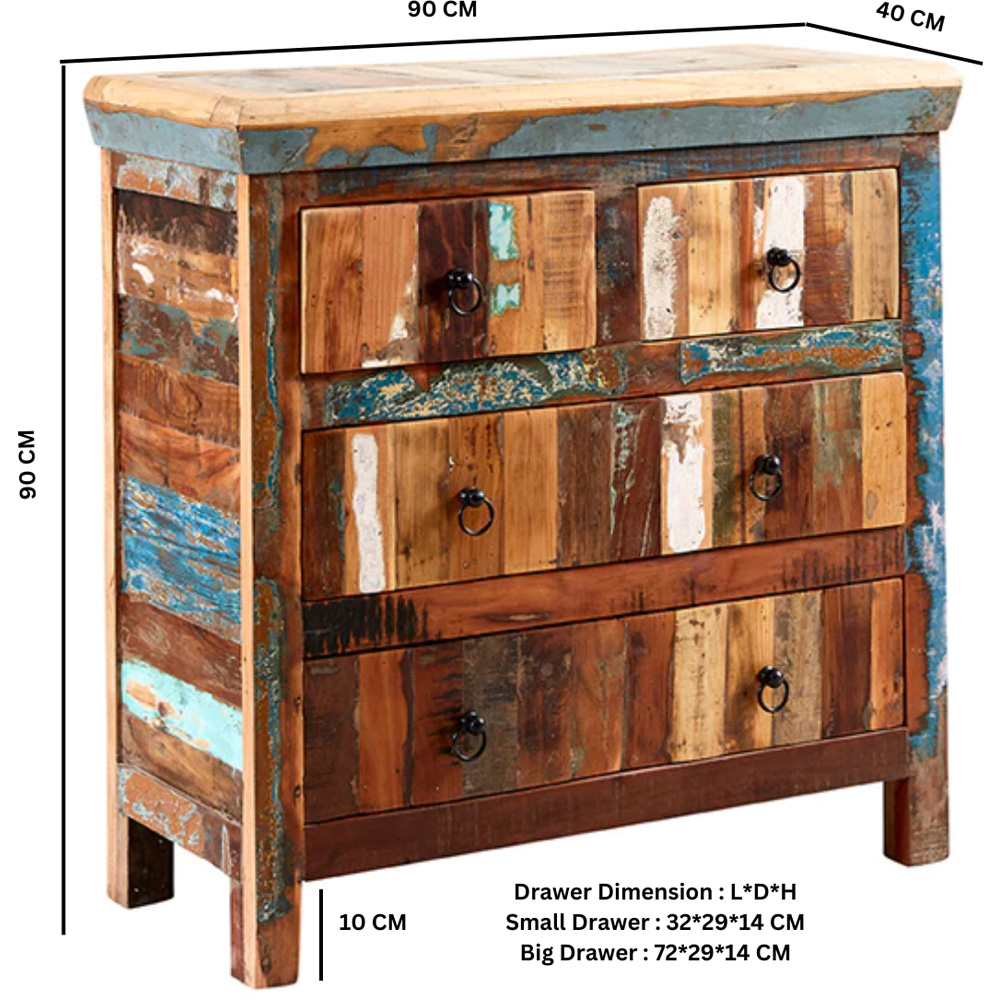Brooklyn Camea 4 Drawer Wooden Chest of Drawers Image 5