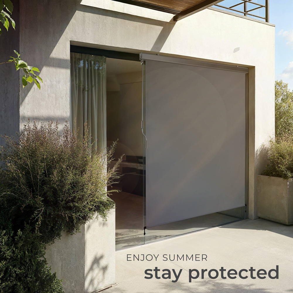 tectake Eloise Black Vertical Awning with 2 Wall Brackets 1.4 x 2.5m Image 7